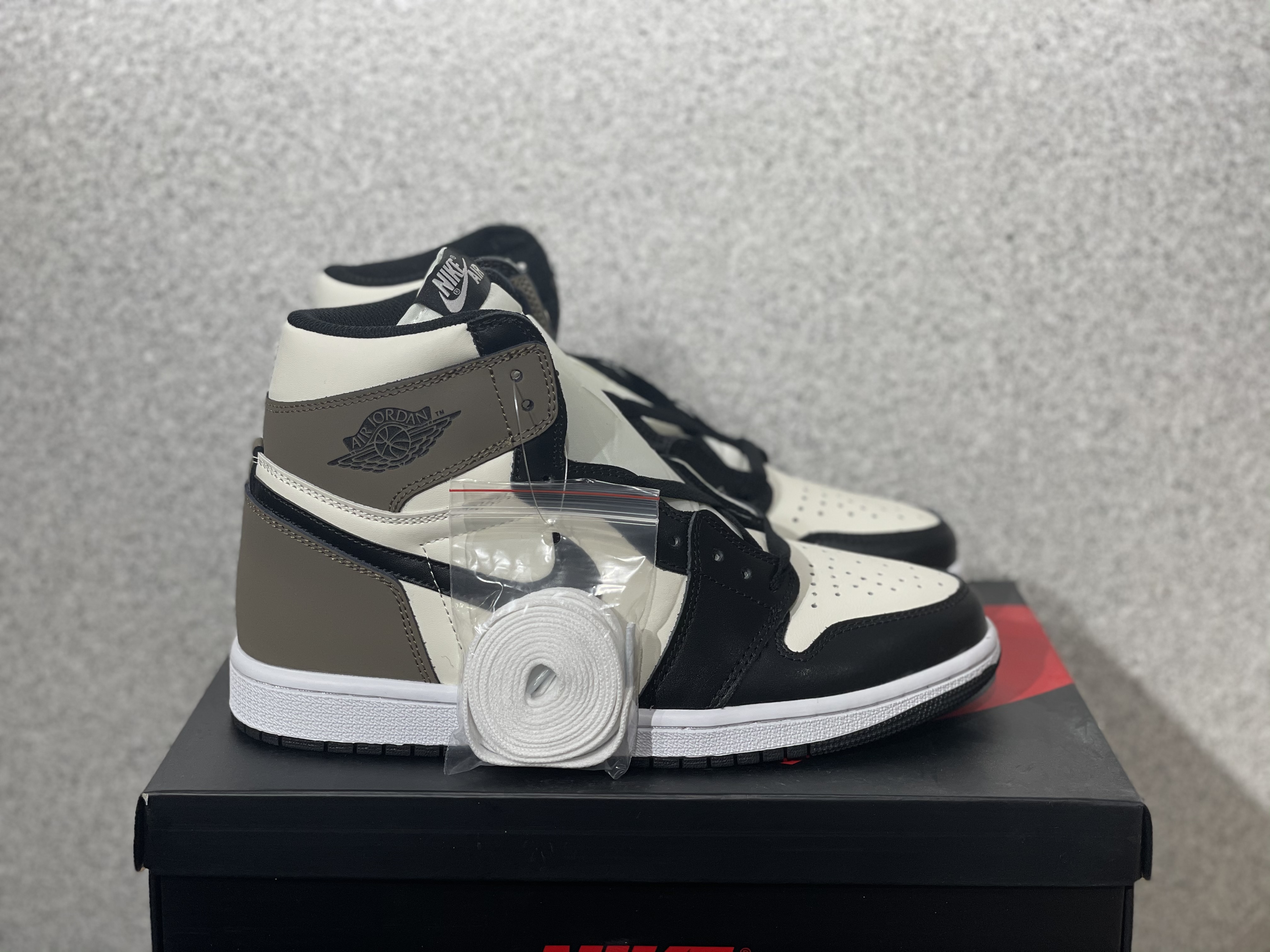 Women 2020 Air Jordan 1 White Black Olive Shoes